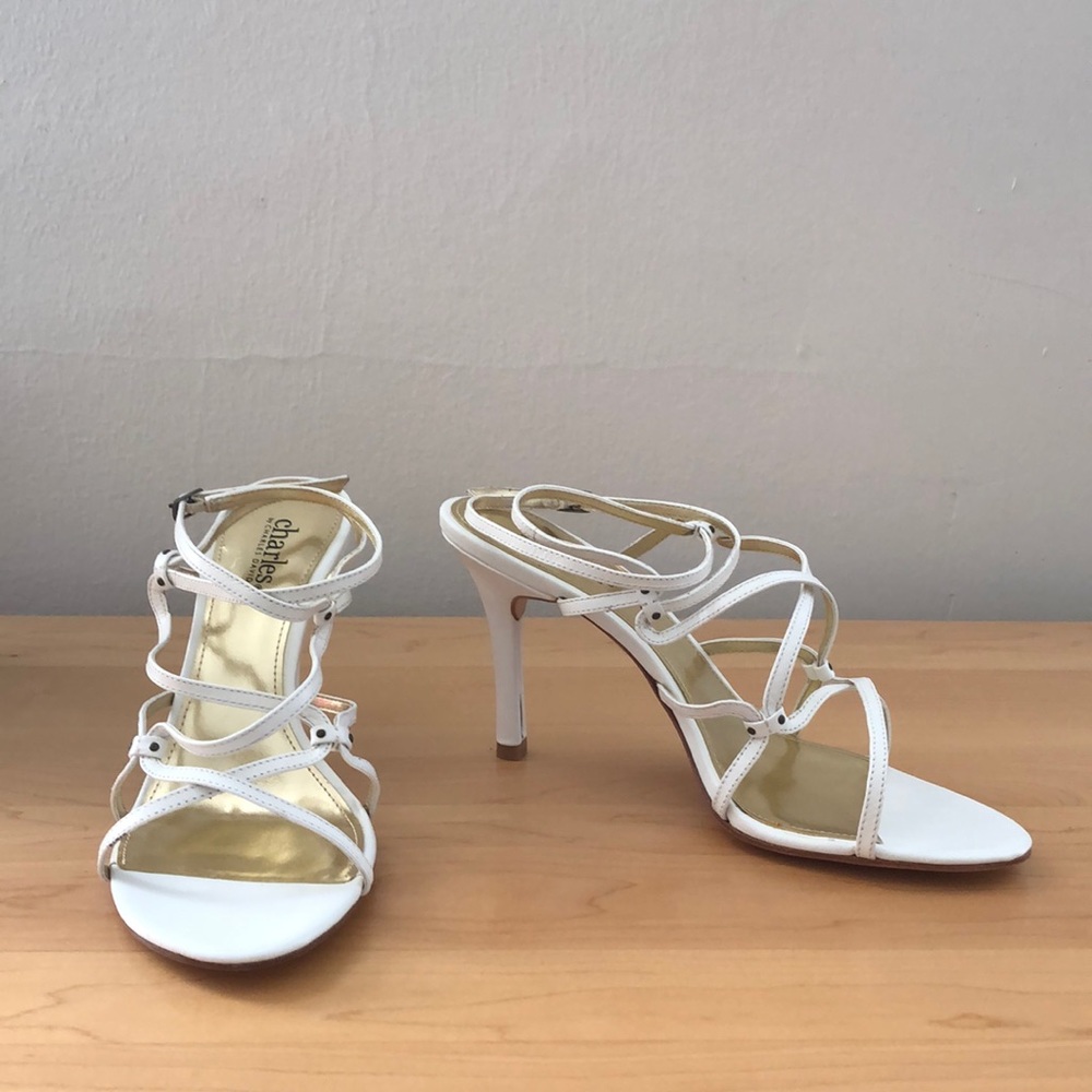 Charles by Charles Davis White Strappy Heel Sandal